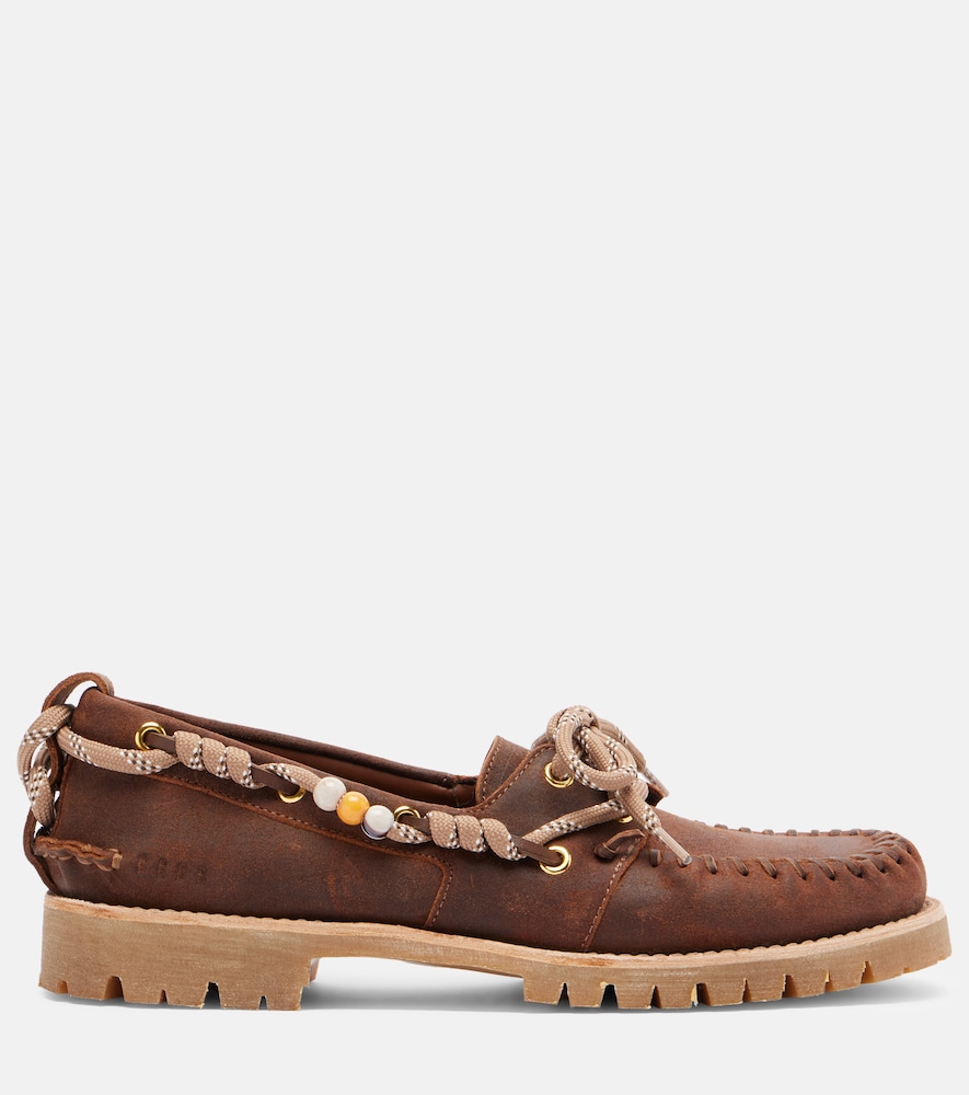  Golden Goose Golden Goose Cruise Beaded Suede Boat Shoes 