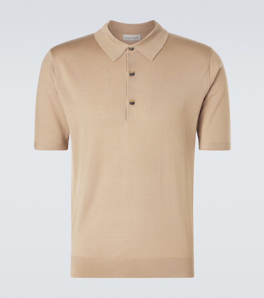Dries Van Noten Men's Beige Wool Polo Shirt UK Size 36 - Mytheresa