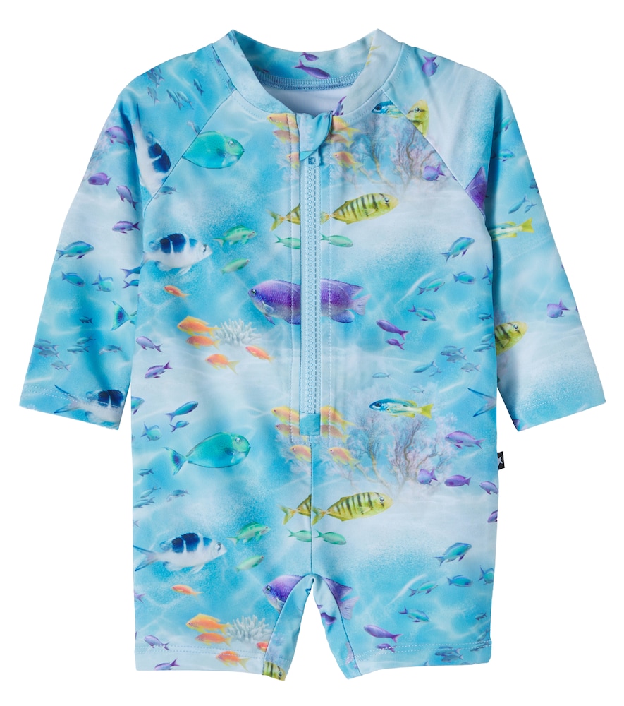 Molo Blue Baby Neka Printed Rashguard Swimsuit M Size 9-12 - Mytheresa