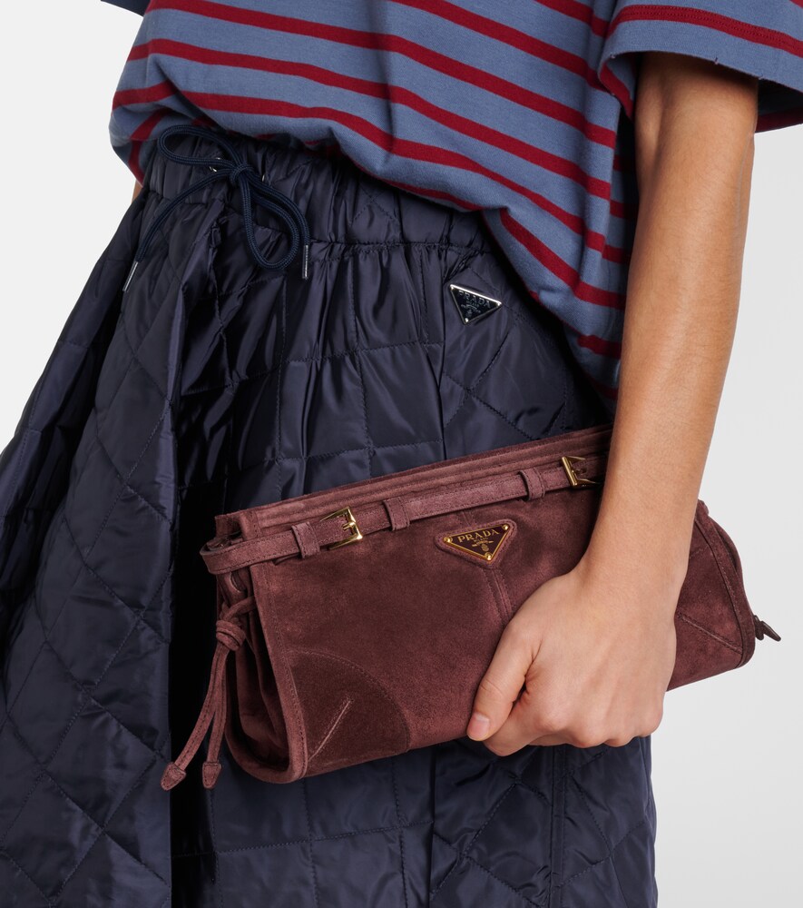 Prada Prada Bonnie Small suede shoulder bag