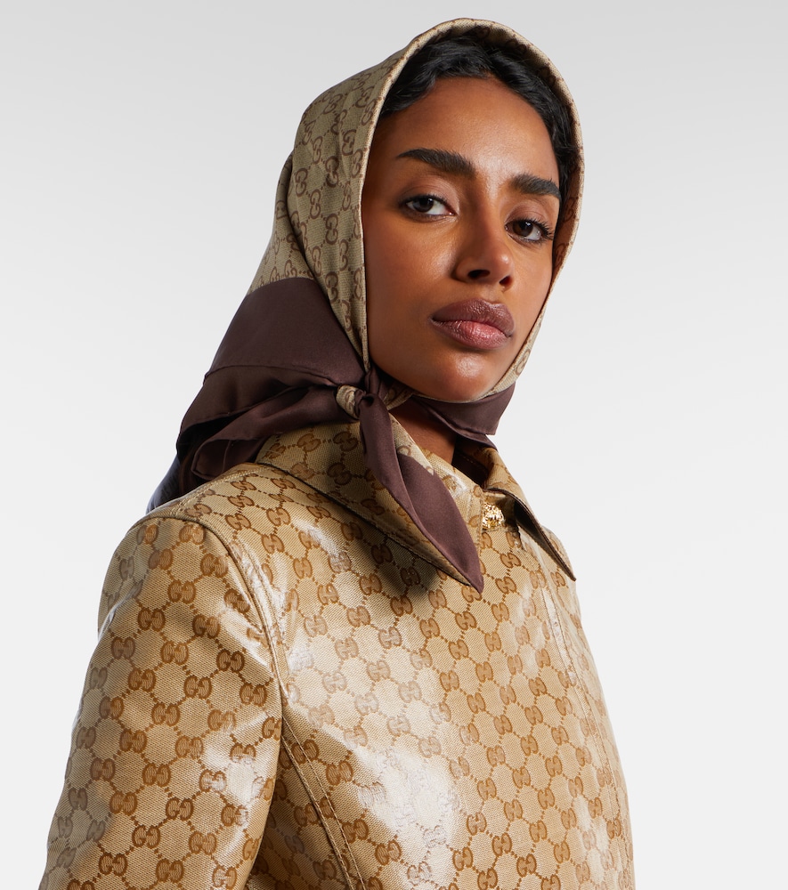 GG Printed Silk Twill Scarf