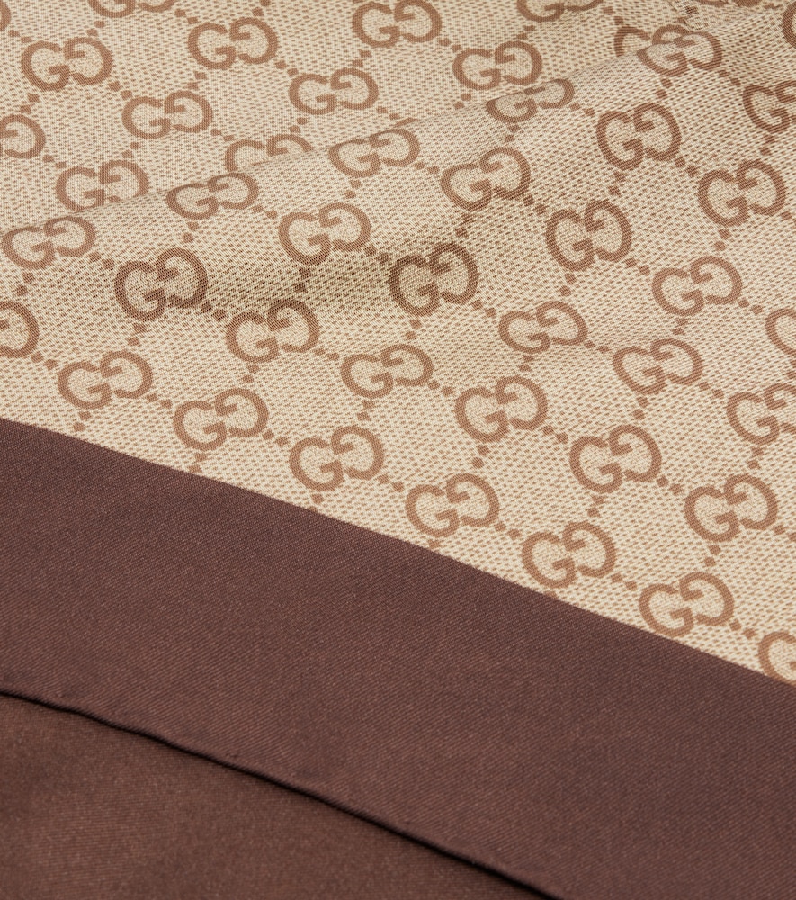 GG Printed Silk Twill Scarf