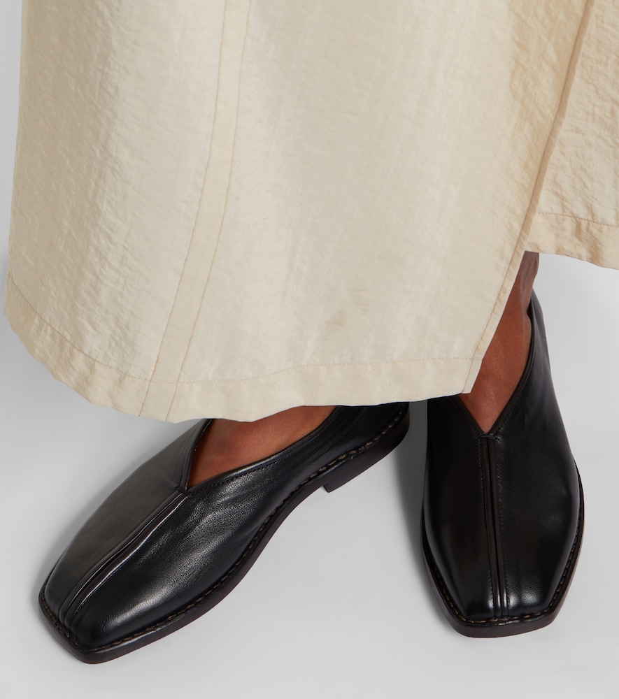 Lemaire Piped leather slip-on shoes