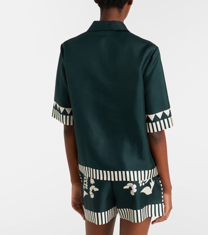 Émeraude Printed Silk Twill Shirt