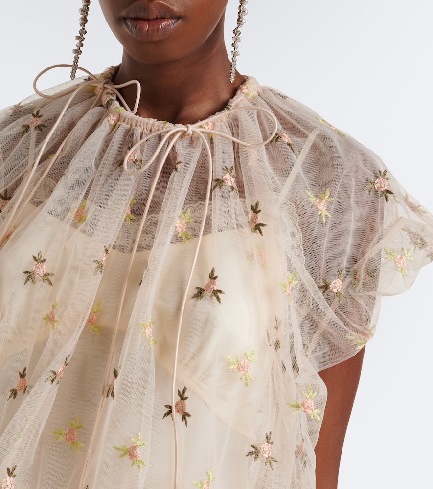 Gathered Tulle Top