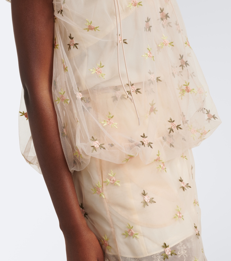 Gathered Tulle Top