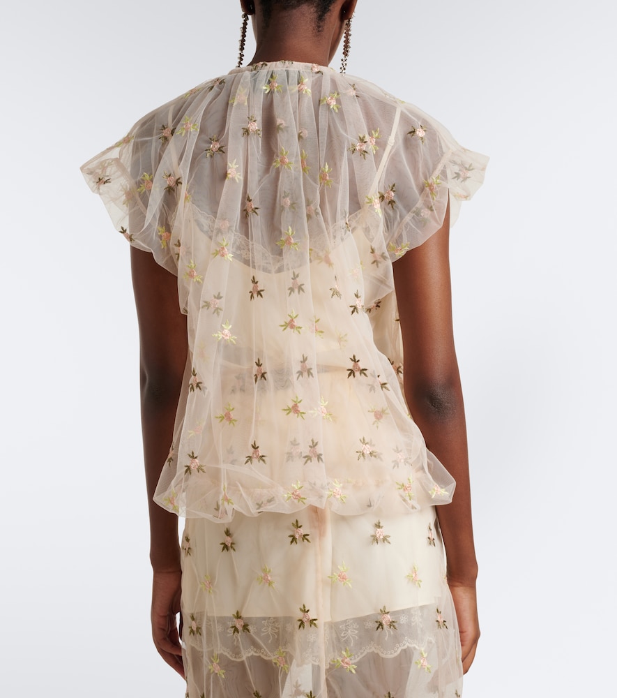 Gathered Tulle Top