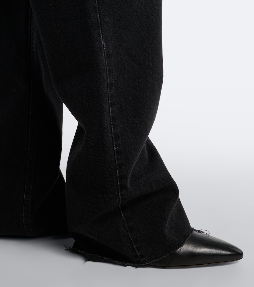 Less Leather Wedge Mules Heel