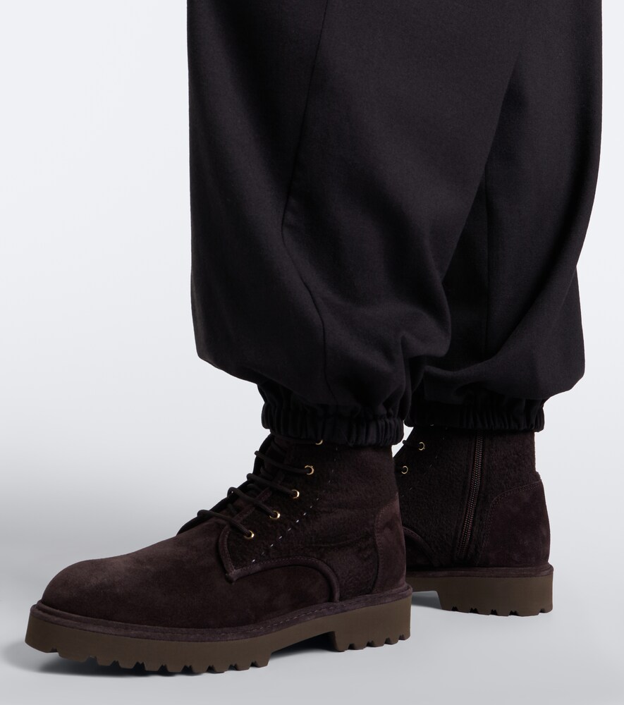 Suede Lace-Up Boots