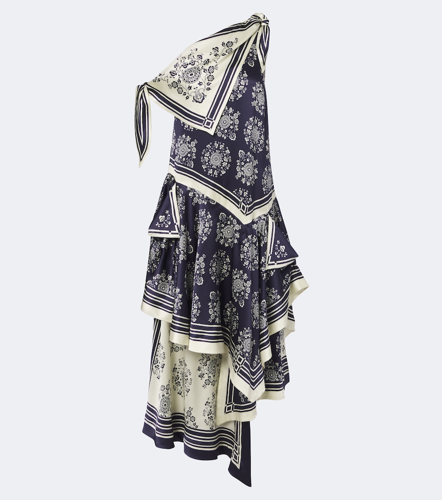 Alémais Midikleid Banderra aus Seide
