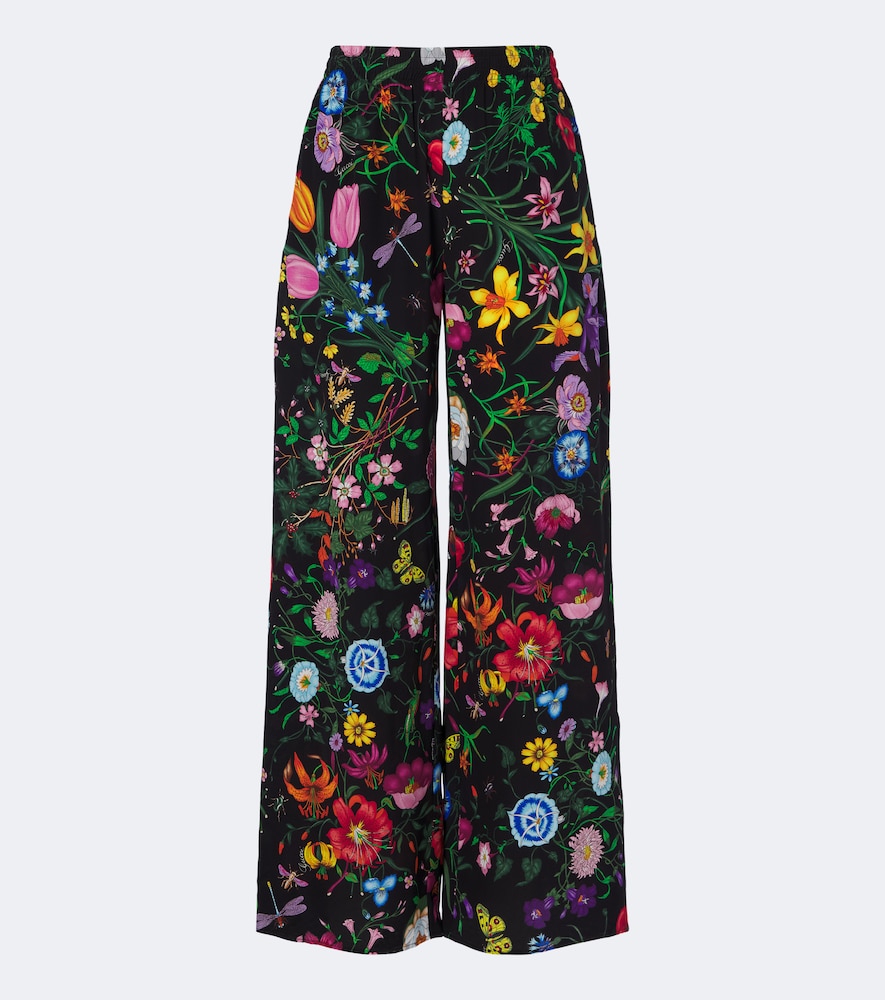 Gucci Pantalon palazzo Flora en soie fleurs 1400 €