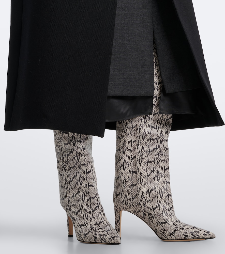 Alizze Snake-Effect Knee-High Boots