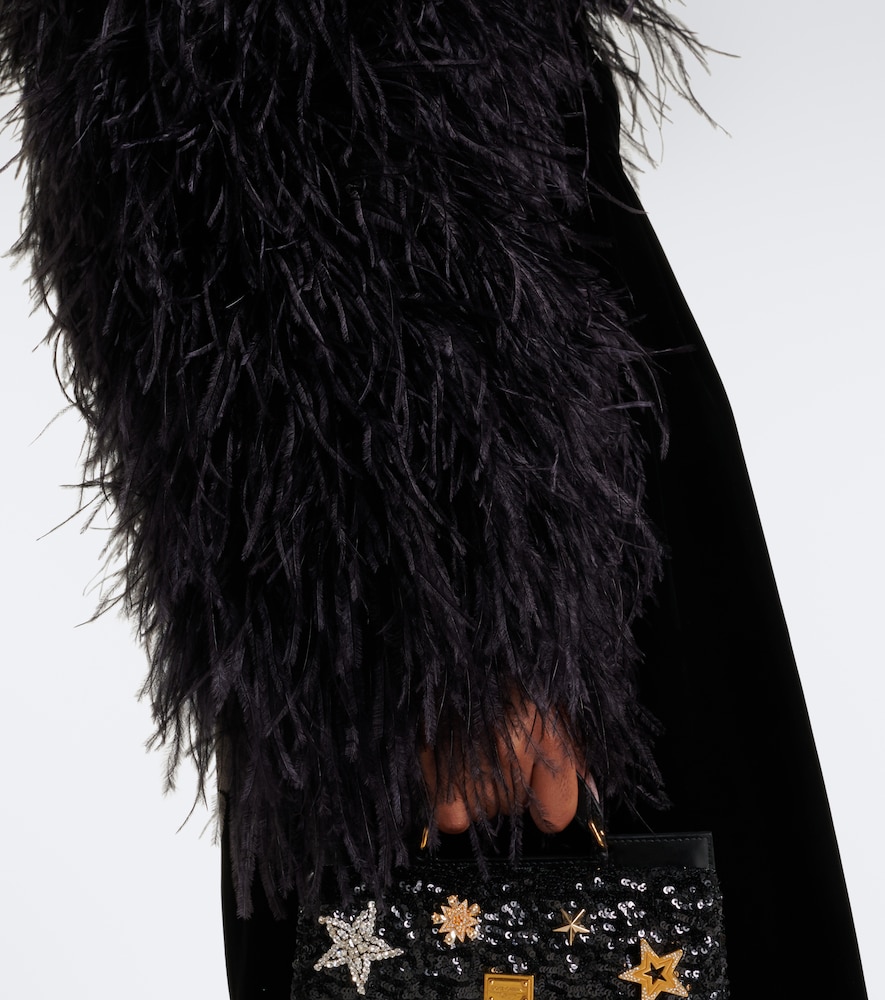 Dolce&Gabbana Cropped Feather Silk-Blend Jacket