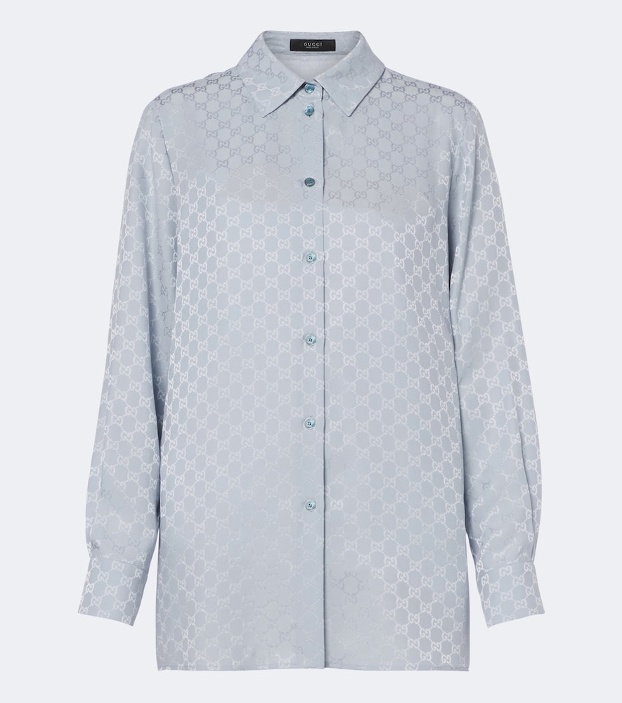 Camicia in jacquard di seta GG