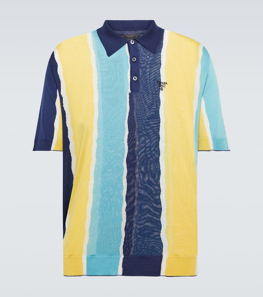 Prada Silk jacquard polo shirt