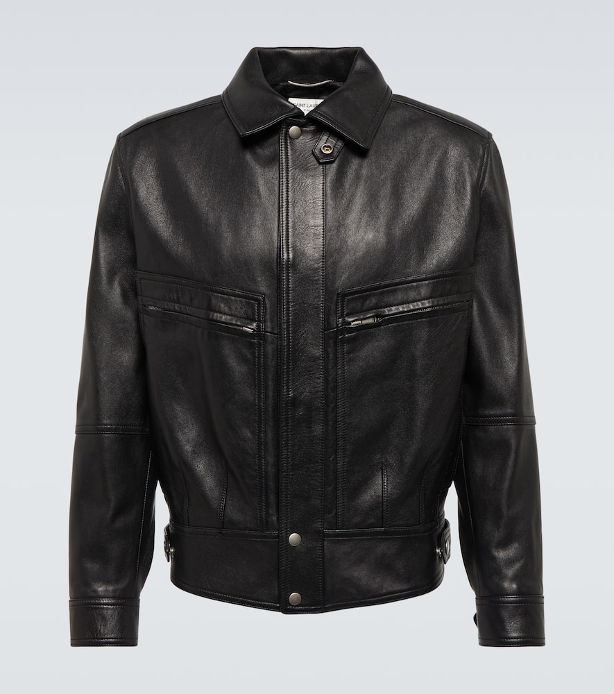 Saint Laurent Paneled leather jacket