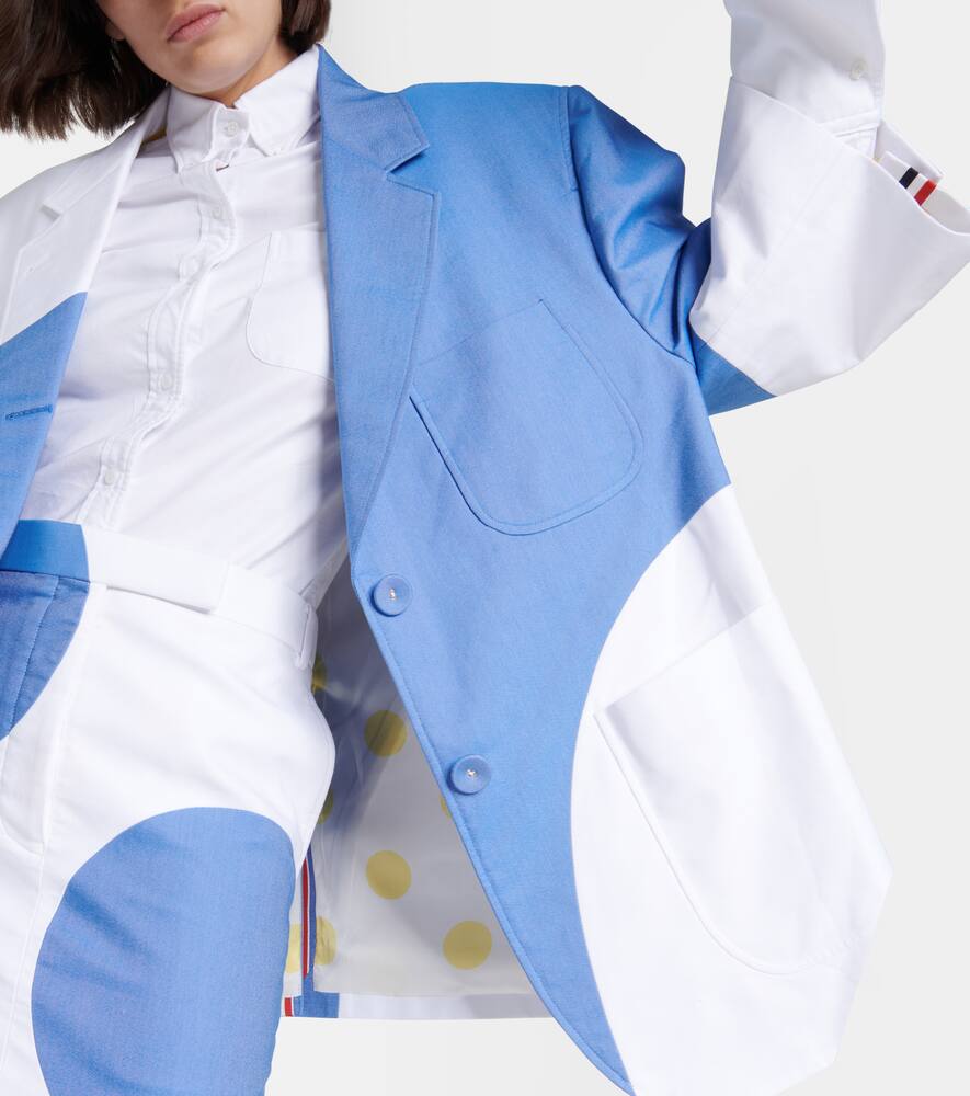 Thom Browne Polka-dot Oversized Cotton Blazer In Multicoloured