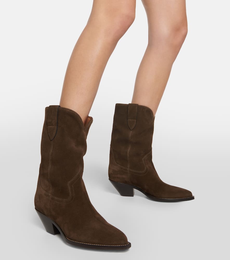 Shop Isabel Marant Dahope Suede Cowboy Boots In Beige