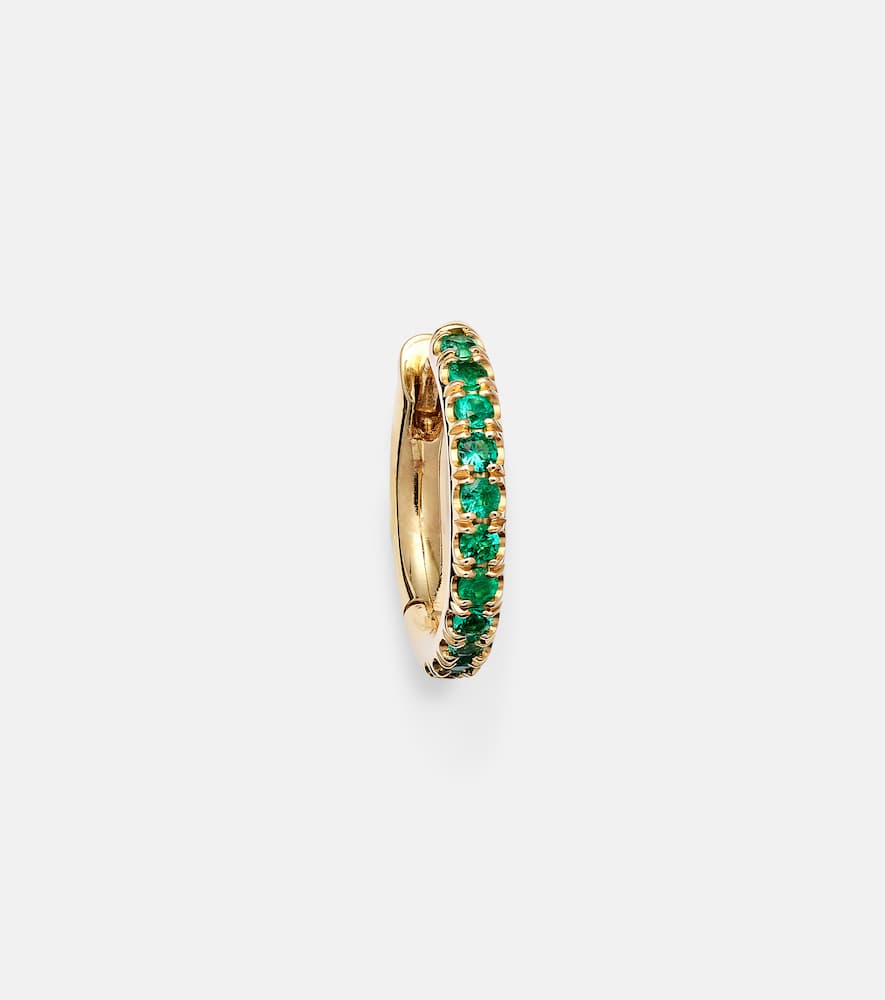 Spinelli Kilcollin Micro 18kt gold single hoop earring with emeralds