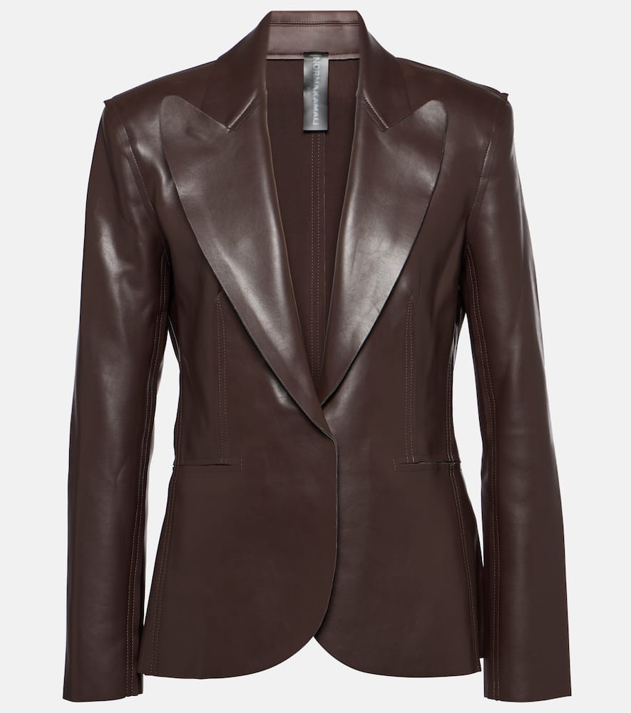 Faux leather blazer