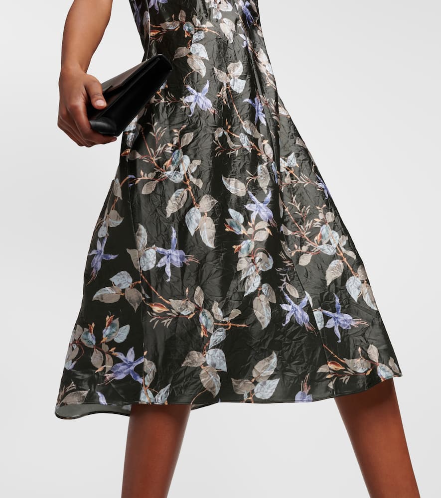 Vince Floral satin midi dress