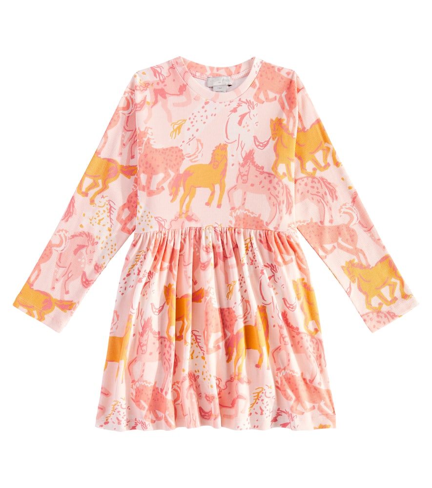 Stella Mccartney Praire Horses Cotton-blend Dress In Pink