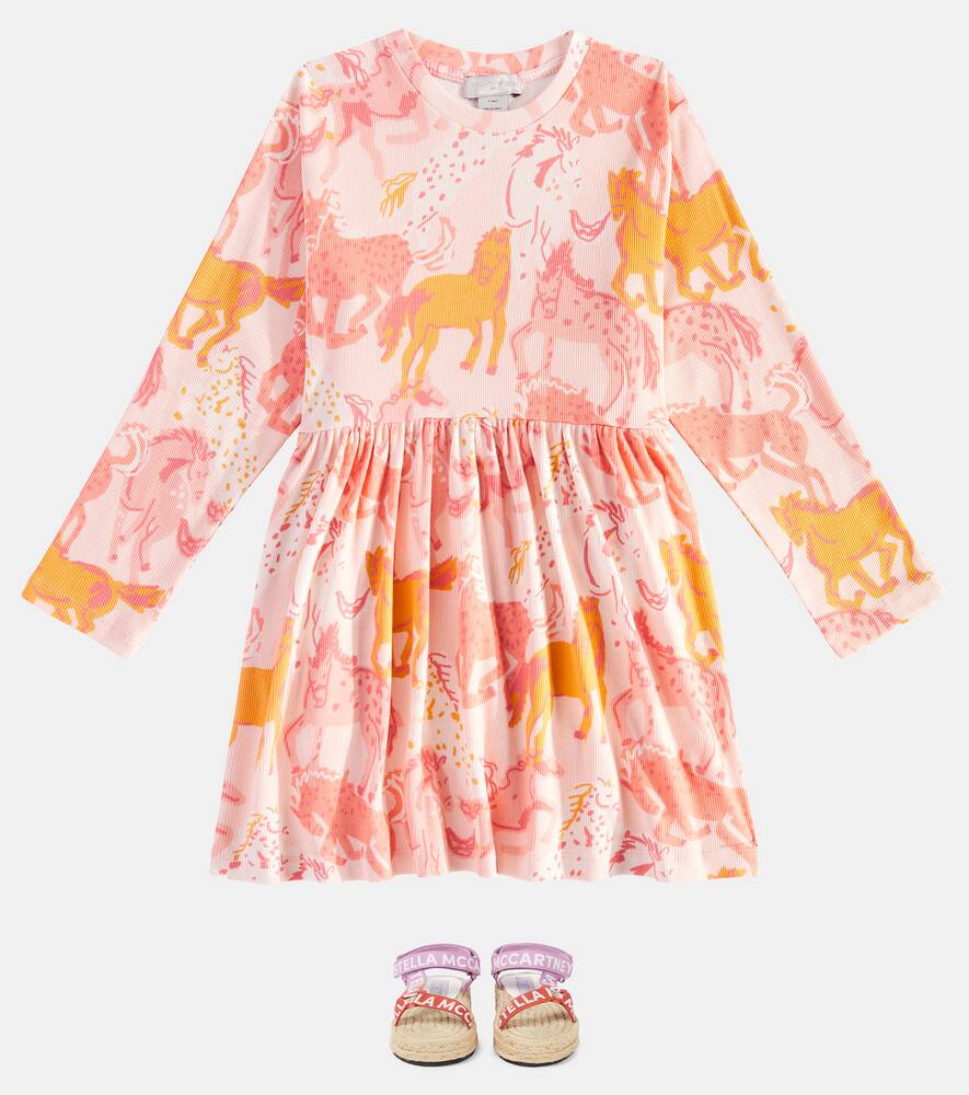 Stella Mccartney Praire Horses Cotton-blend Dress In Pink