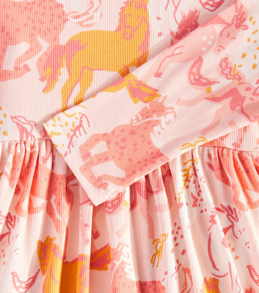 Stella Mccartney Praire Horses Cotton-blend Dress In Pink