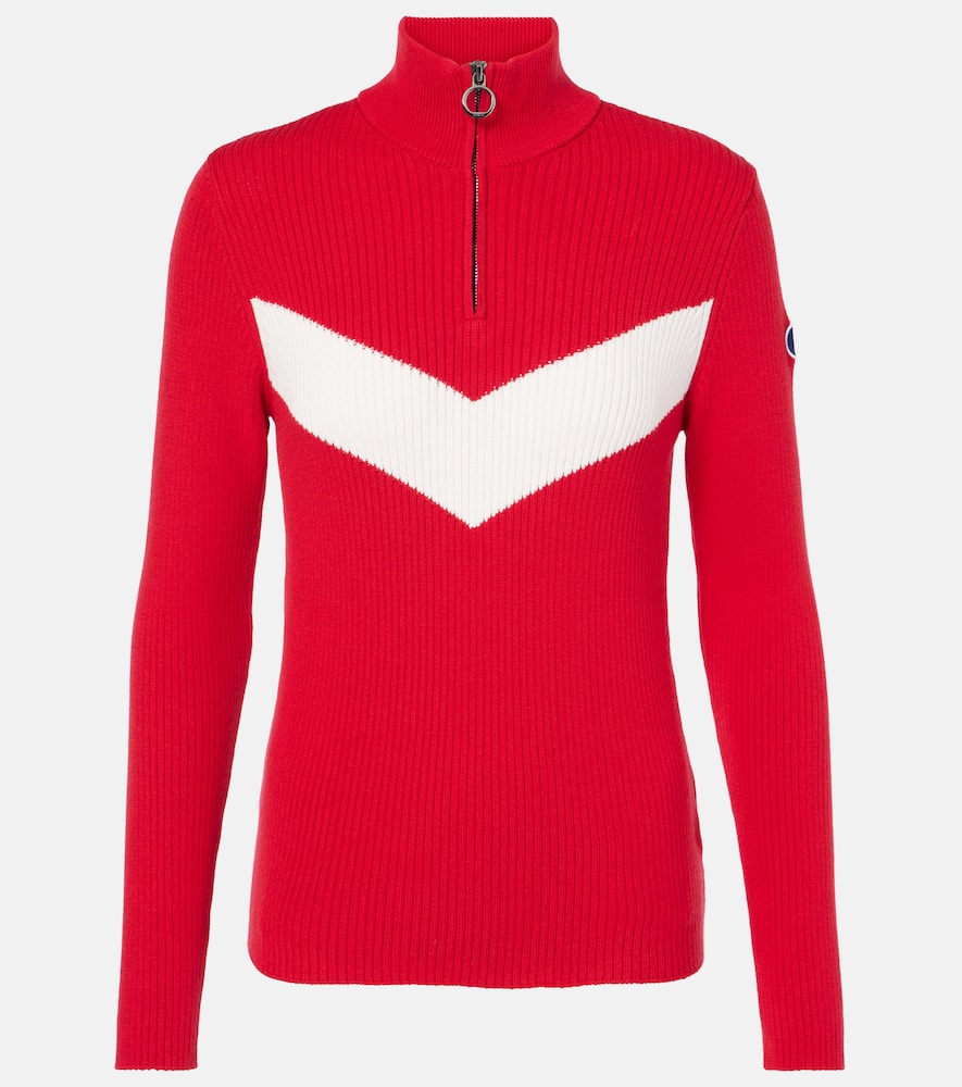 Fusalp Andromede Ribbed-knit Half-zip Sweater In Multicoloured