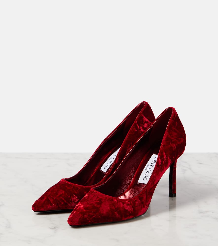 Jimmy Choo Romy 85 Velvet Pumps In Rot