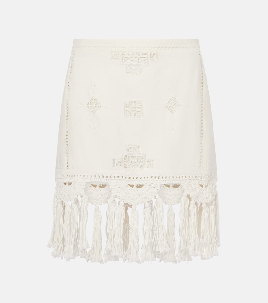 Isabel Marant White Cotton Sandals Mini Skirt In Neutral