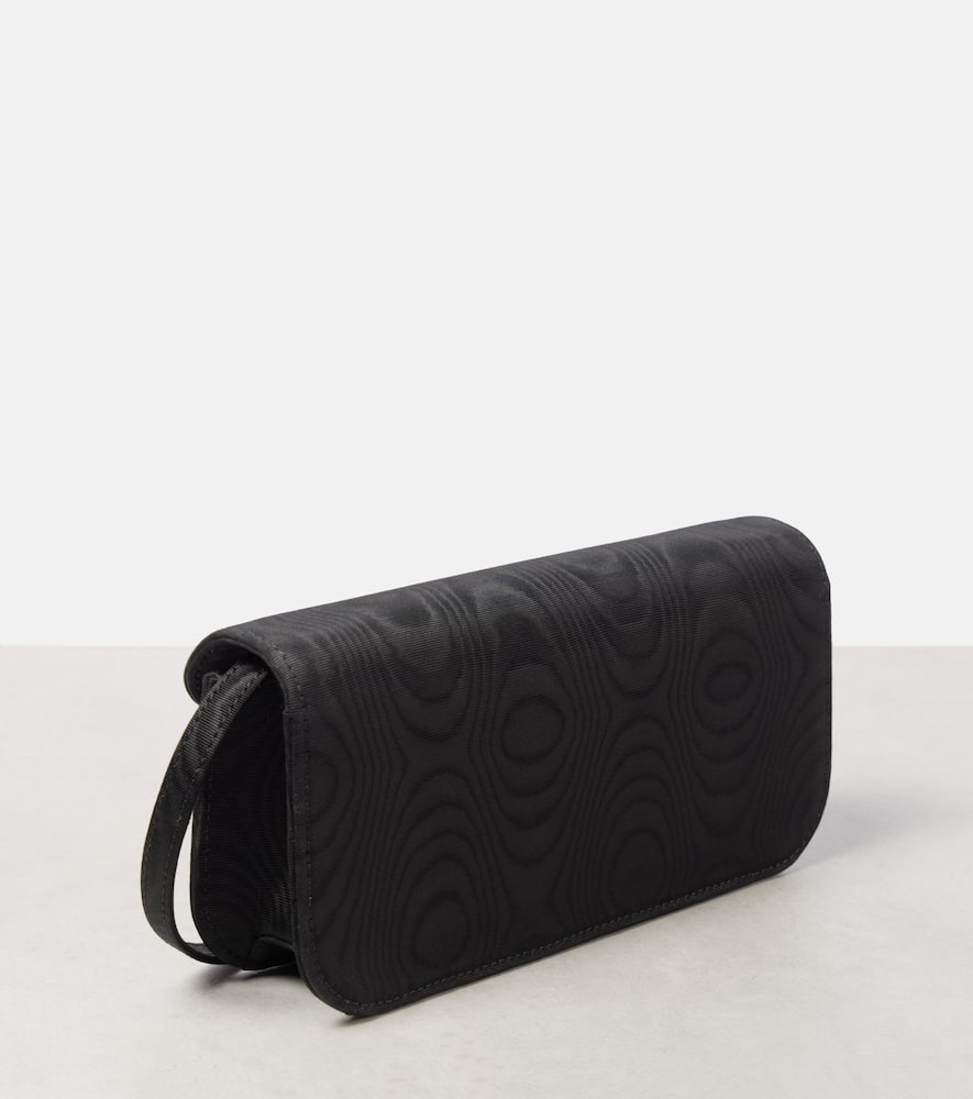 Valentino Locò Moiré Fabric Clutch In Black