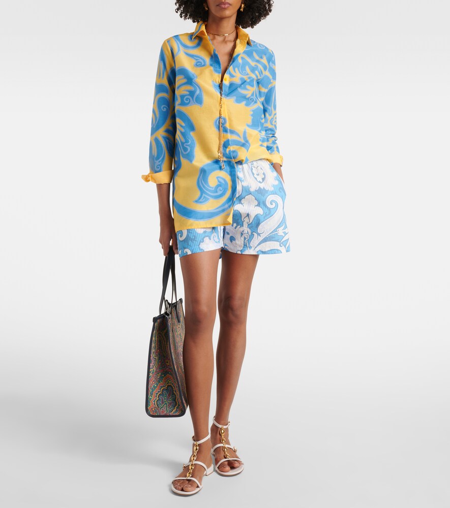 Etro Printed cotton and silk shirt