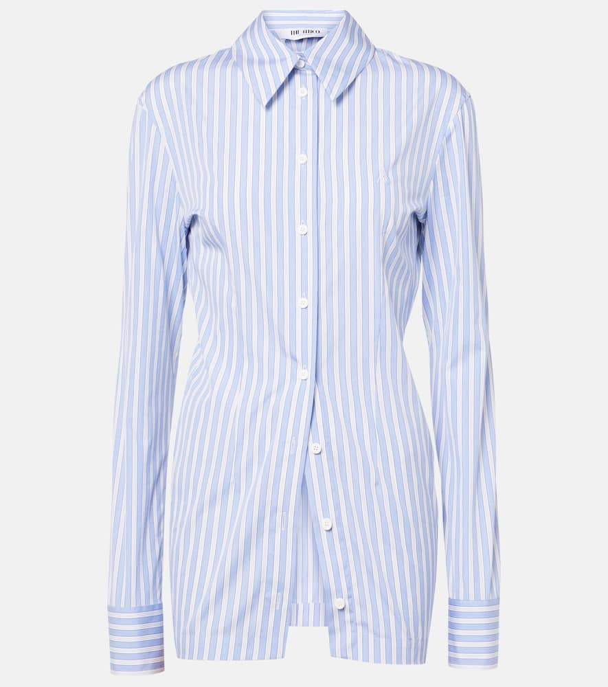 Attico Zebra-print Satin Shirt In Multicoloured