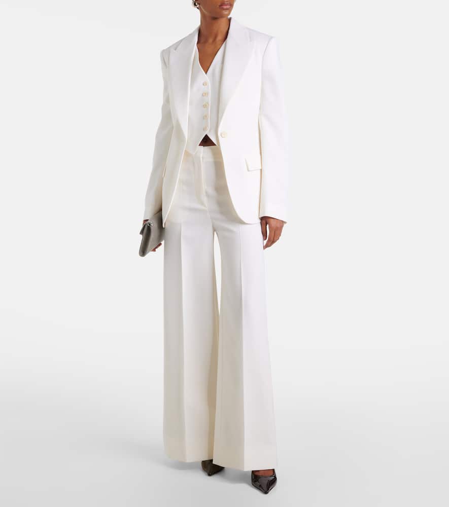 Stella Mccartney Low Rise Slim Leg Tailored Trousers In White