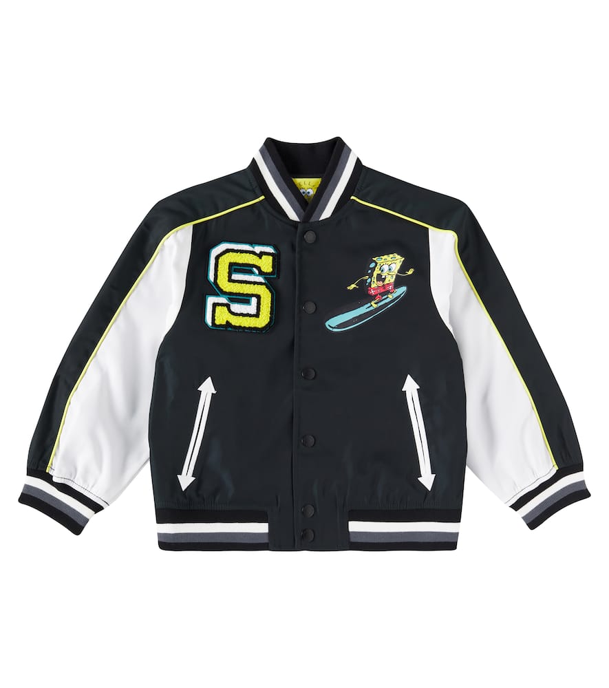 Stella Mccartney X Spongebob Squarepants Varsity Jacket In Charcoal Grey