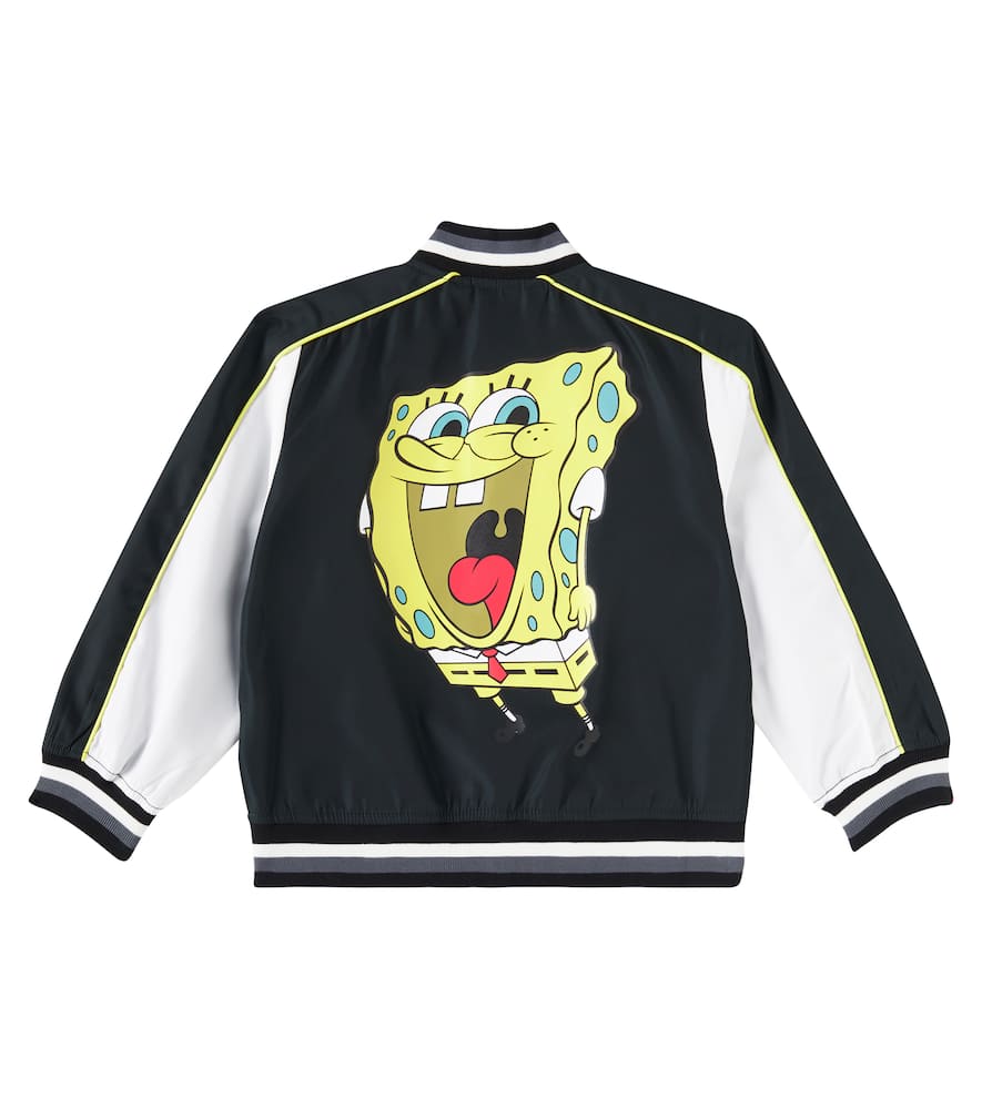 Stella Mccartney X Spongebob Squarepants Varsity Jacket In Charcoal Grey