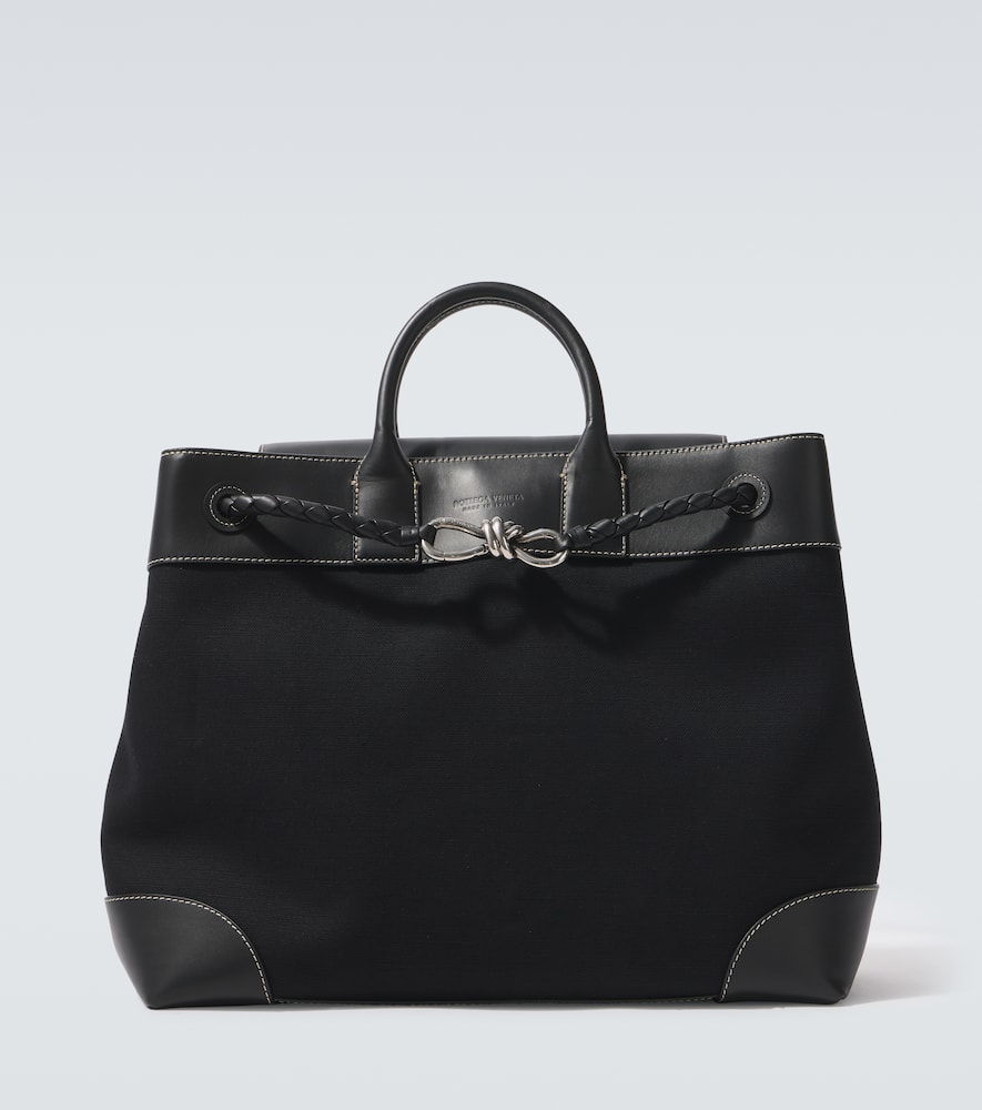 Andiamo Voyager leather-trimmed tote bag
