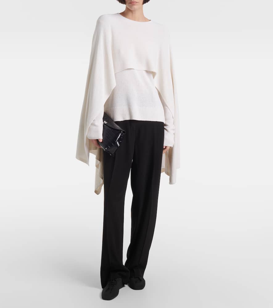 Totême Toteme Ecru Knitted Cape In Beige