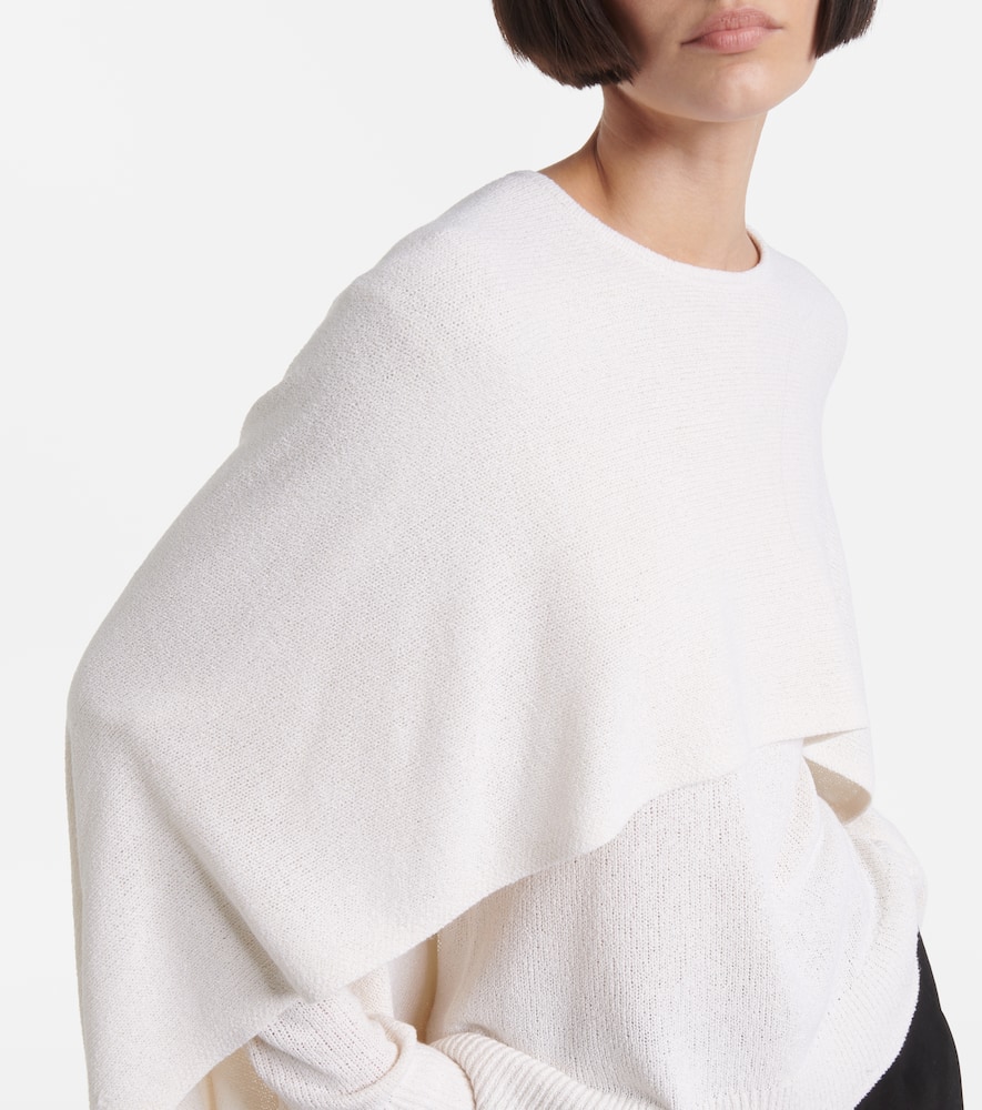 Totême Toteme Ecru Knitted Cape In Beige