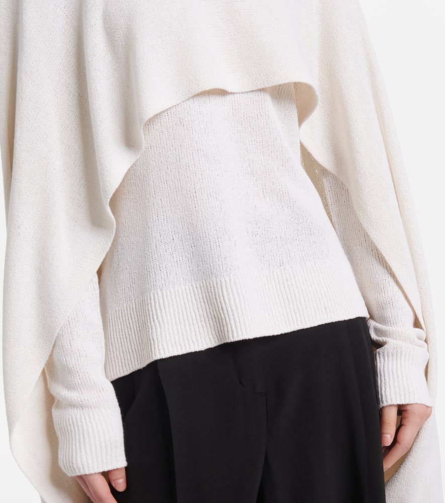 Totême Toteme Ecru Knitted Cape In Beige