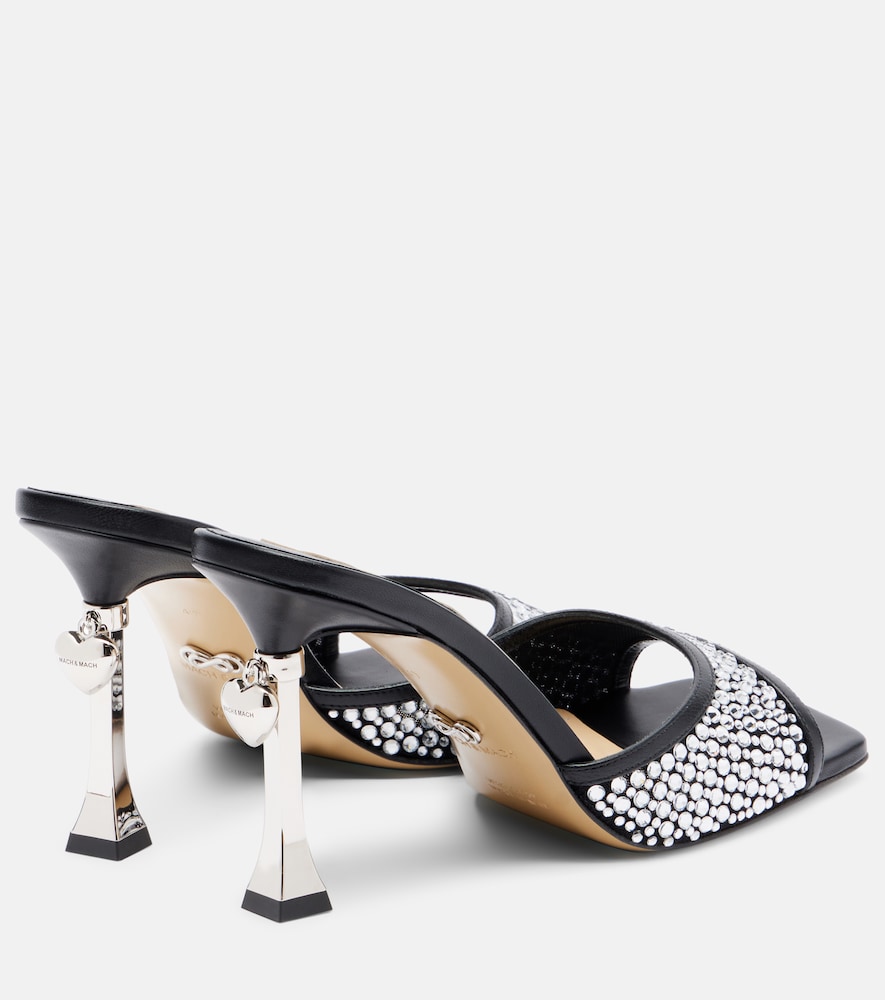  Mach & Mach Mach & Mach Puffy Heart Ring 95 Leather Mules 
