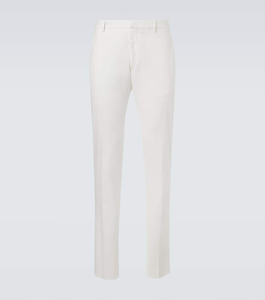 Zegna Cotton-blend Slim Pants In White