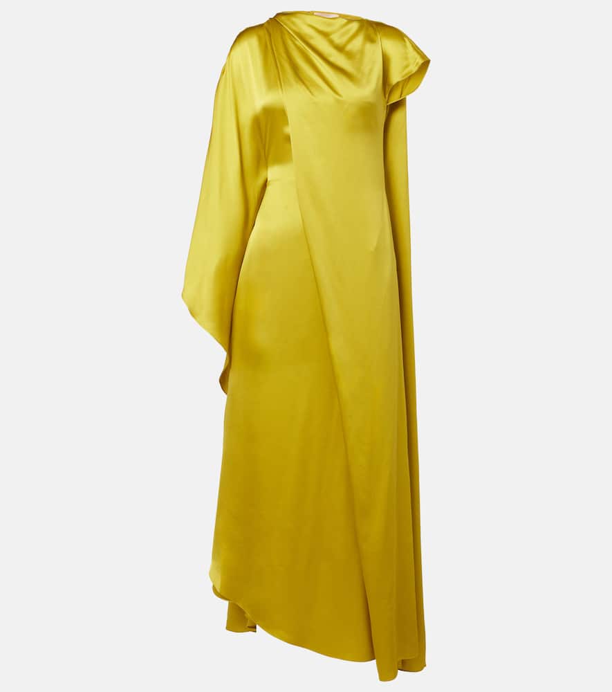 Hiba caped silk gown