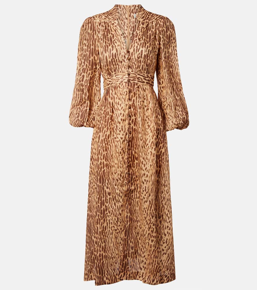 Zimmermann Cascadian Plunge Midi Dress Clothing