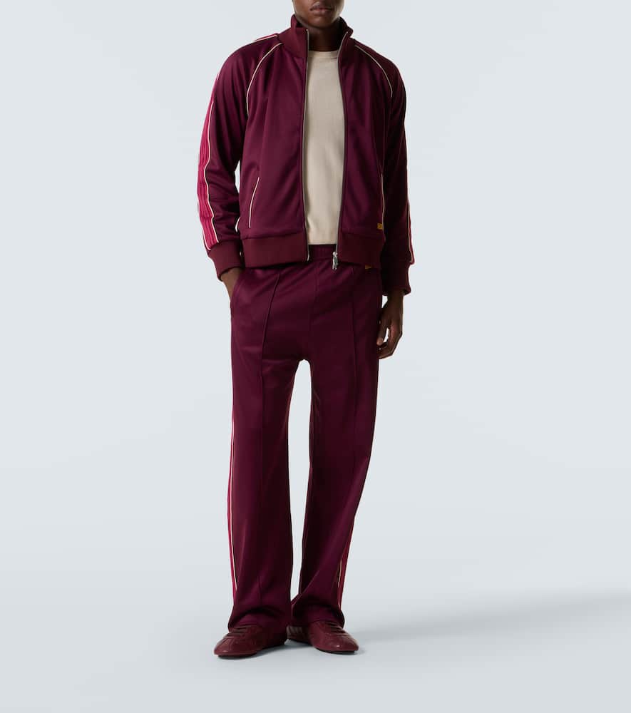 Wales Bonner Logo-embroidered Satin-jersey Track Jacket In Red