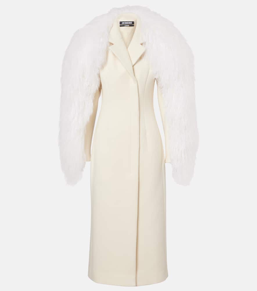 Boa shearling-trimmed virgin wool coat