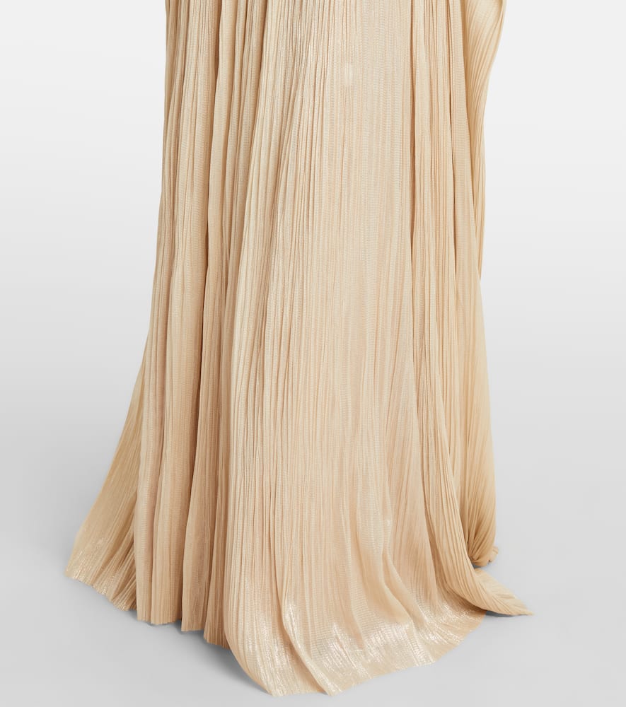 Maria Lucia Hohan Kamina Cutout Silk Tulle Bustier Gown In Neutral