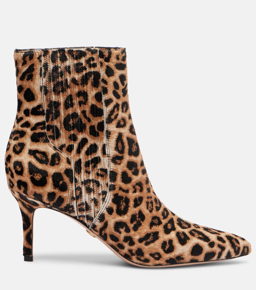 Veronica Beard Lisa 70 Leopard-print Calf Hair Ankle Boots In Brown