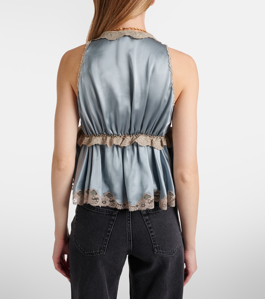  Chloe Chloe Lace-trimmed Silk Satin Top 